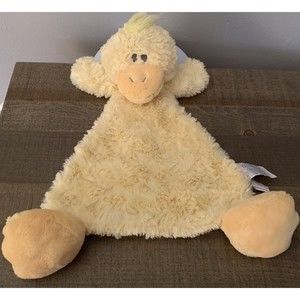 Nat and & Jules Cozies Daddles Plush Duck Lovey Security Rattle Yellow Demdaco